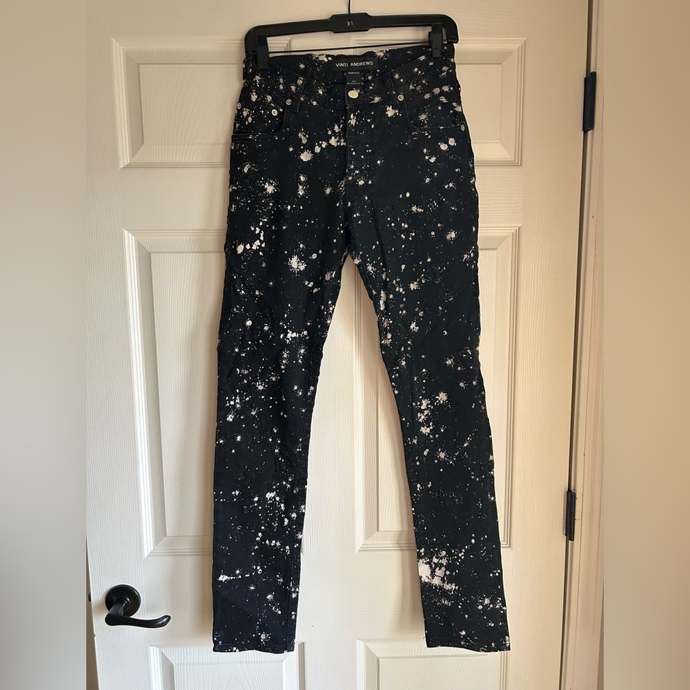 Made in U.K. black painted denim pants